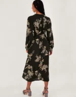 Annette Floral Midi Dress Black - Image 3