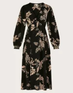 Annette Floral Midi Dress Black - Image 5