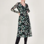 Fawn Floral Mesh Dress Green