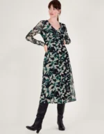 Fawn Floral Mesh Dress Green