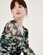 Fawn Floral Mesh Dress Green - Image 2