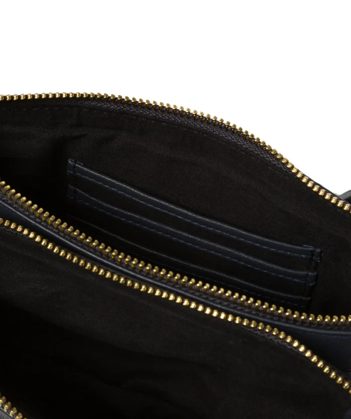 'Carmen' Navy Nappa Leather Cross Body Bag - Image 2