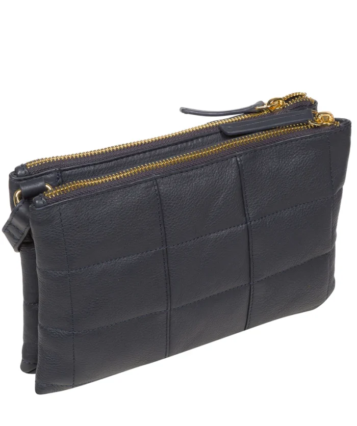 'Carmen' Navy Nappa Leather Cross Body Bag - Image 6