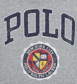 Polo Ralph Lauren -  T-shirt - Cropped - Grey Melange w. Print - Image 2