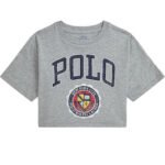 Polo Ralph Lauren T-shirt - Cropped - Grey Melange w. Print