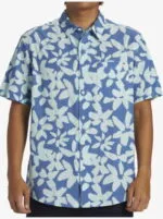 QUIKSILVER-ClassicMen Blue Short Sleeve Pocket Shirt - Image 3
