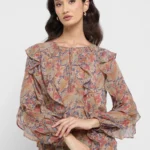 Lauren Ralph Lauren Ruffle Printed Top