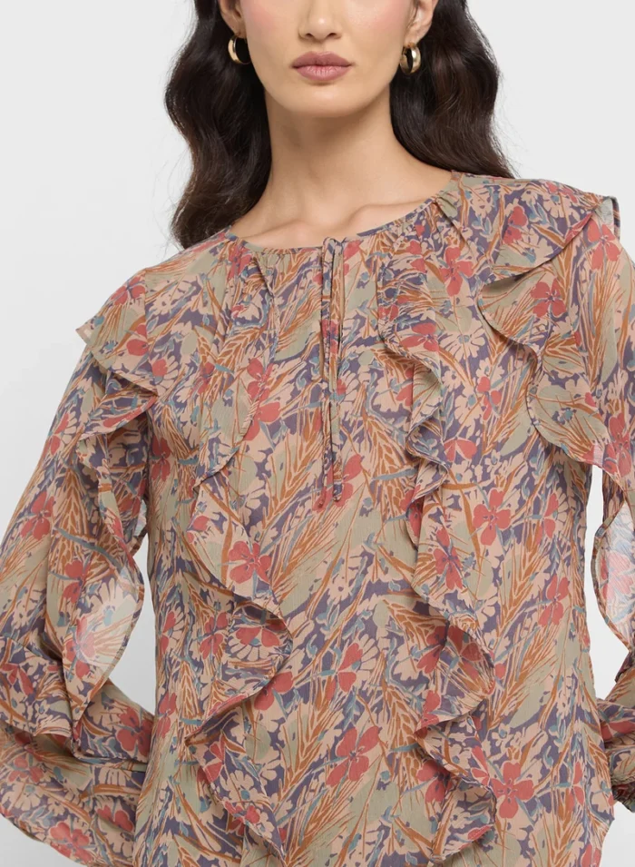 Lauren Ralph Lauren Ruffle Printed Top - Image 2