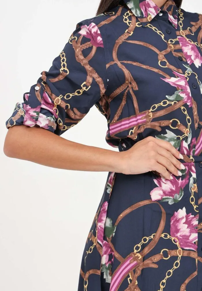 Women's Blue Midi Dress with Print - Image 4