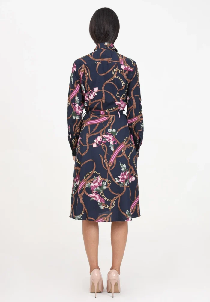 Women's Blue Midi Dress with Print - Image 3