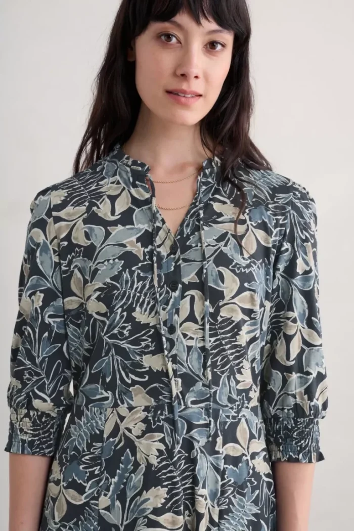 Sea salt - Foxtrot Dress Inked Foliage Dusky Jade - Image 5