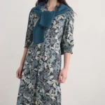 Seasalt Foxtrot Dress Inked Foliage Dusky Jade