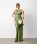 Cowl Back Satin Bridesmaid Dress - Champagne six stores - Image 4