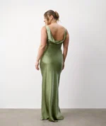 Cowl Back Satin Bridesmaid Dress - Champagne six stores - Image 3