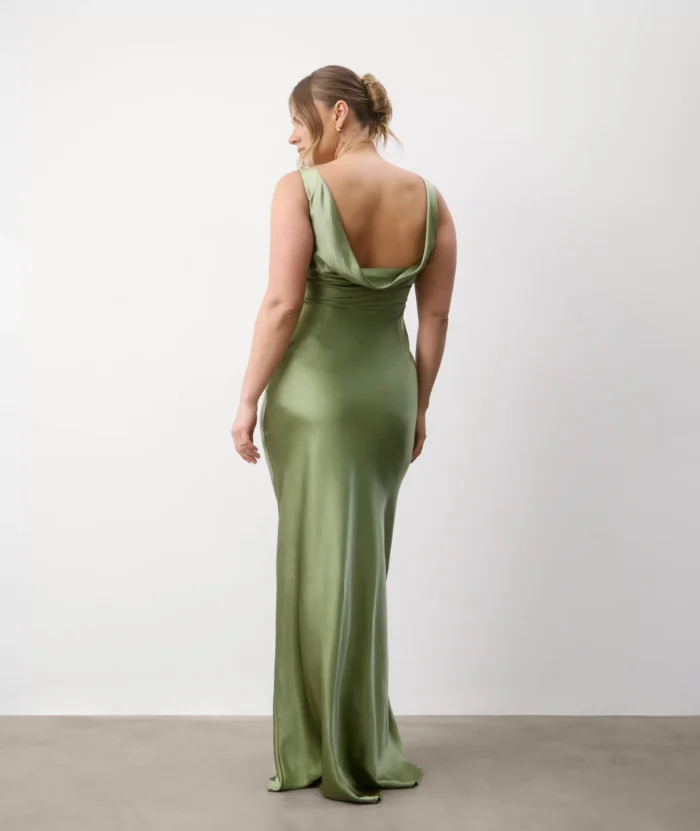 Cowl Back Satin Bridesmaid Dress - Champagne six stores - Image 3