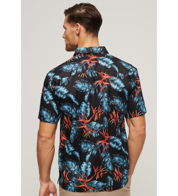 Superdry- HAWAIIAN SHIRT NAVY - Image 4
