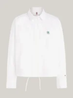 TOMMY HILFIGER Monogram Drawstring Cropped Shirt - Image 2