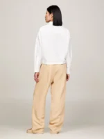 TOMMY HILFIGER Monogram Drawstring Cropped Shirt - Image 3
