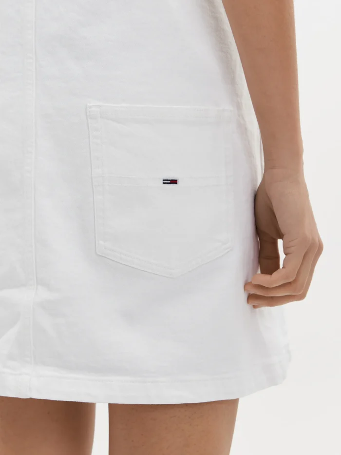 Tommy Jeans Women's Iconic Denim Dungaree Dress - White - Image 7
