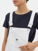 Tommy Jeans Women's Iconic Denim Dungaree Dress - White - Image 5
