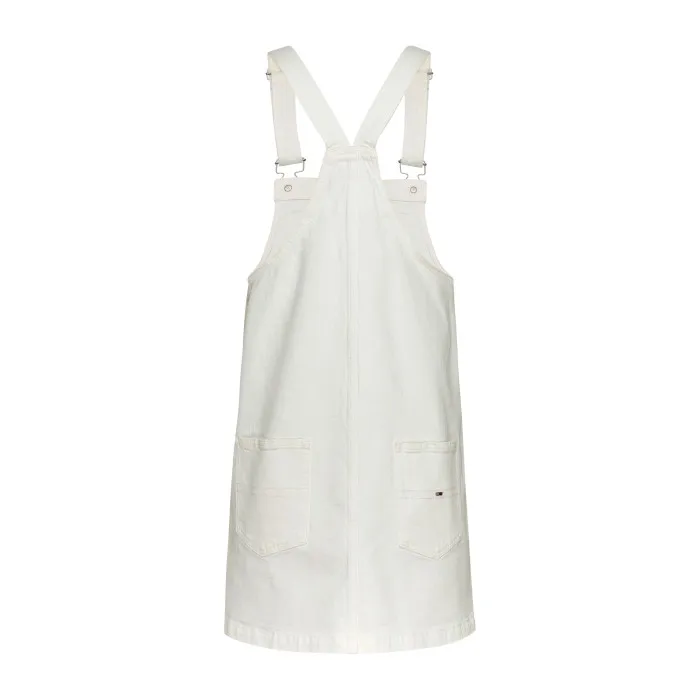 Tommy Jeans Women's Iconic Denim Dungaree Dress - White - Image 4