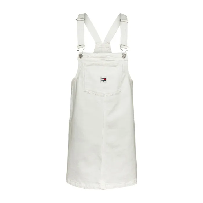Tommy Jeans Women's Iconic Denim Dungaree Dress - White - Image 3