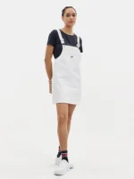 Tommy Jeans Women's Iconic Denim Dungaree Dress - White