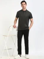 Men Solid Polo Neck Cotton B - Image 3
