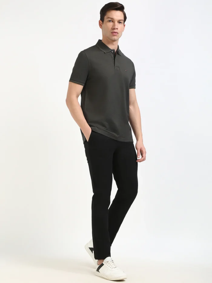 Men Solid Polo Neck Cotton B - Image 4