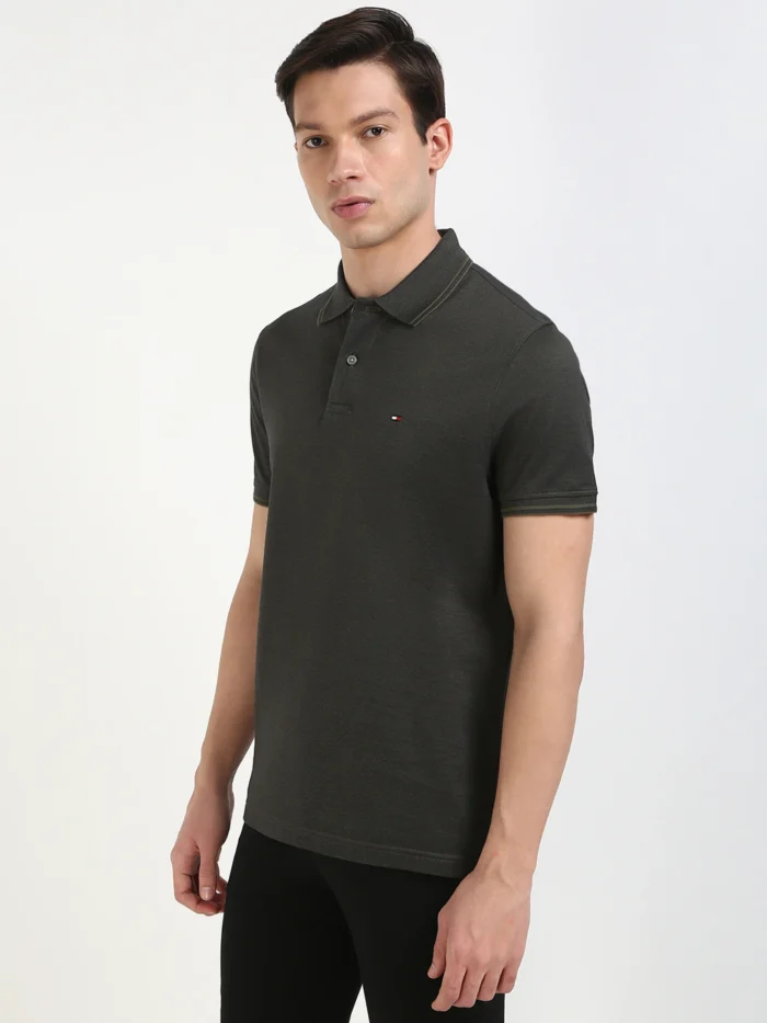 Men Solid Polo Neck Cotton B - Image 6