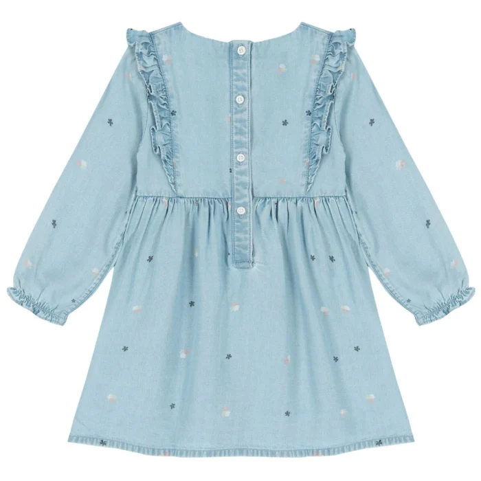 Tommy HilfigerYounger Girls Blue Logo Denim Dress - Image 4
