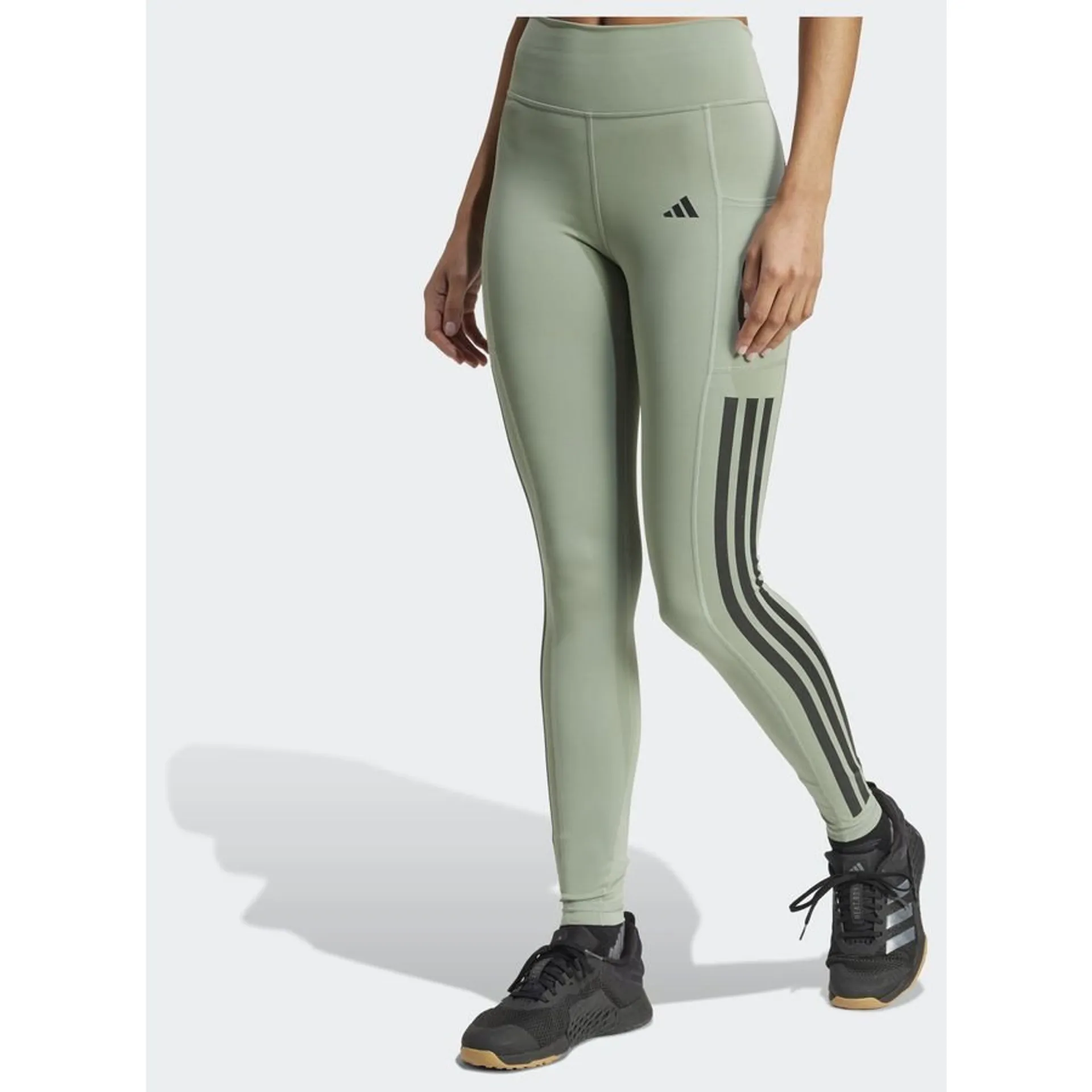 AD-PA-1058 (4) Adidas Optime 3-Stripes Full-Length Leggings - Image 1