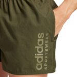 Men's adidas Essentials Logo Swim Shorts Olive IX7566 - Image 2