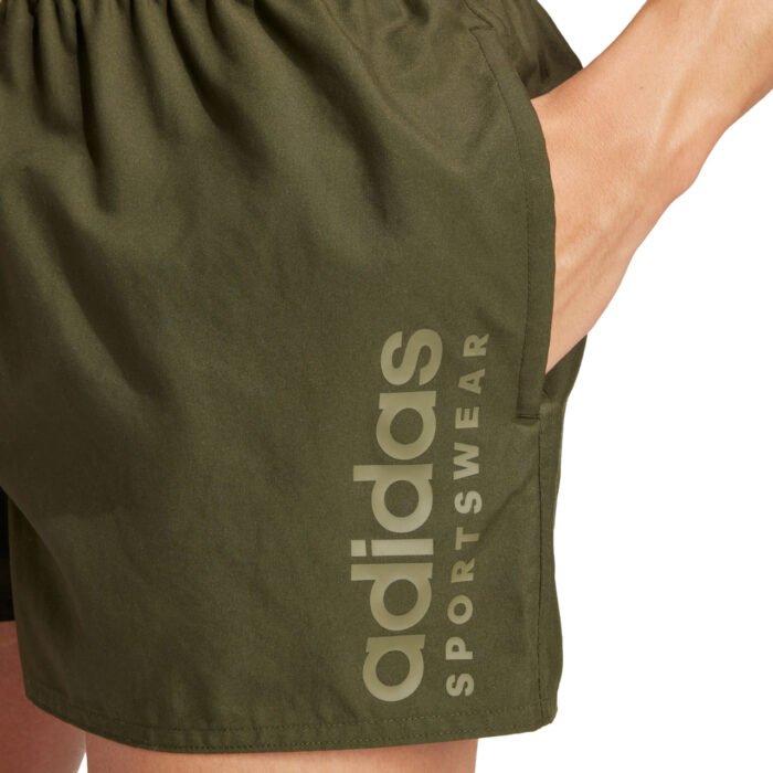 Men's adidas Essentials Logo Swim Shorts Olive IX7566 - Image 2