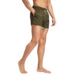 Men's adidas Essentials Logo Swim Shorts Olive IX7566 - Image 5