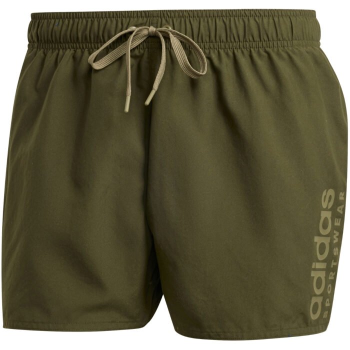 Men's adidas Essentials Logo Swim Shorts Olive IX7566 - Image 3