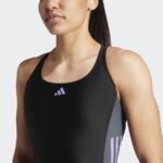 Swimsuit 3-Stripes Colorblocked Black - Image 4