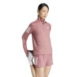 adidas-Own The Run Half-Zip Long Sleeve Rose - Image 2