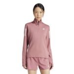 adidas-Own The Run Half-Zip Long Sleeve Rose - Image 4