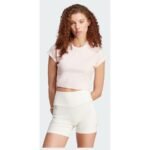 Adidas Lounge Ribbed Crop Tee - Image 3