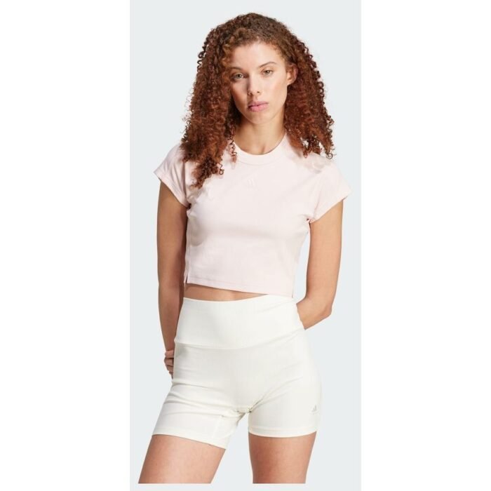 Adidas Lounge Ribbed Crop Tee - Image 3
