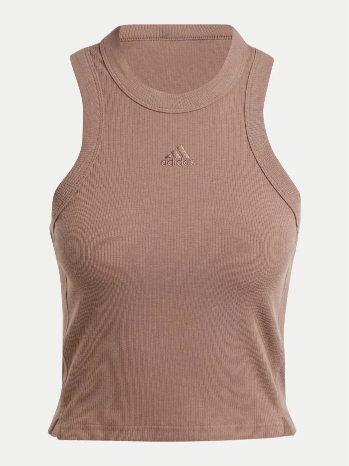 adidasTop Lounge IY6733 Brown Slim Fit - Image 3