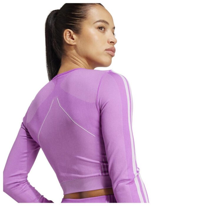 Adidas Women's Knit Cropped Long-Sleeve Tee - Image 2