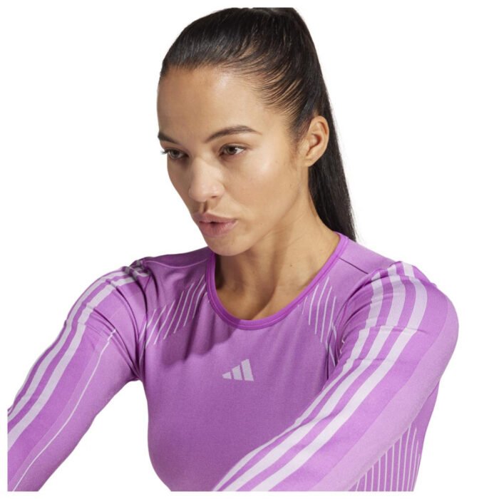 Adidas Women's Knit Cropped Long-Sleeve Tee - Image 4