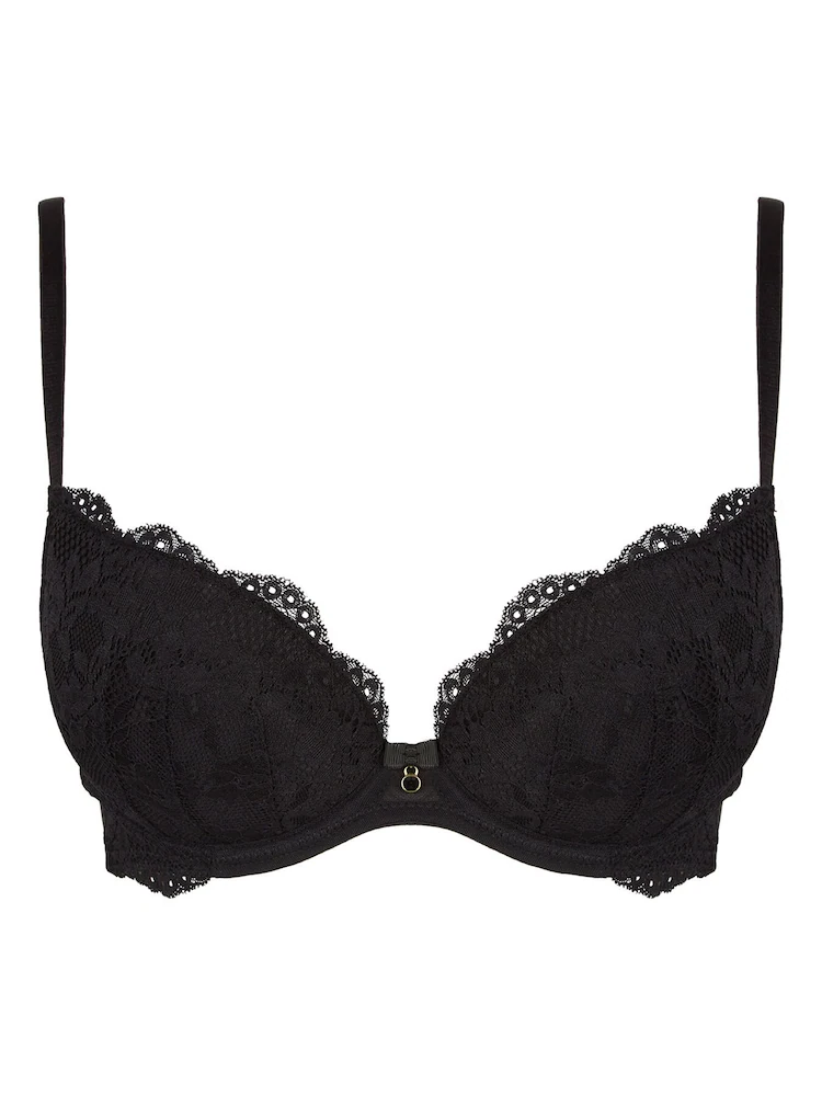 AN-BR-2222 (6) Ann Summers Black Sexy Lace Padded Plunge Bra - Image 1