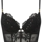 Ann Summers Black Bustier Icon Embroidered Bra