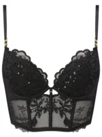 Ann Summers Black Bustier Icon Embroidered Bra