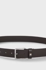 Italian-made leather belt with signature-stripe trim - Image 2