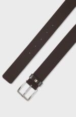 Italian-made leather belt with signature-stripe trim - Image 5