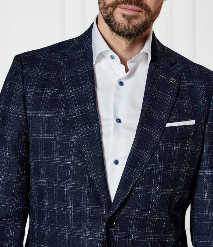 Woolen blazer H-Hutson-233 Slim Fit | with addition of linen - Image 6